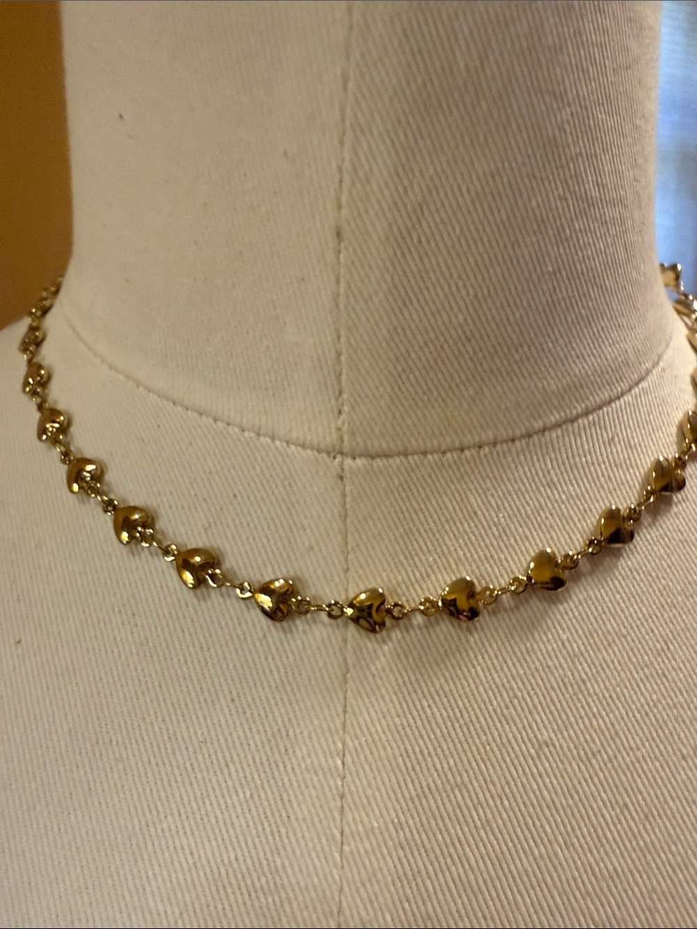 J. Crew Factory Gold Heart Link Choker Necklace